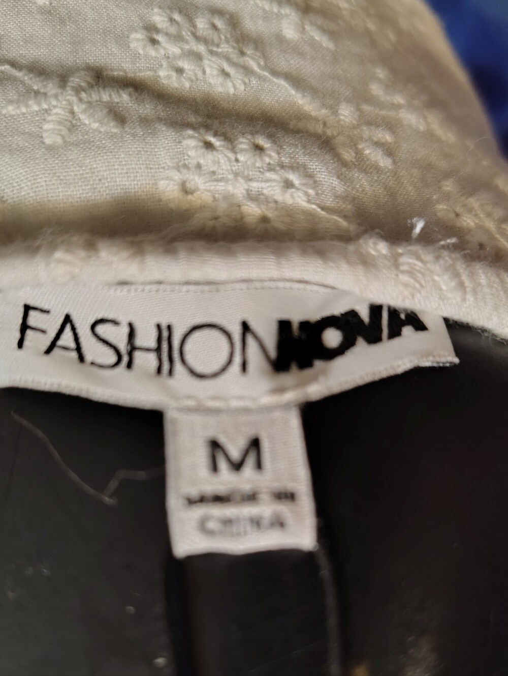 NWT Fashion Nova Eyelet Ruffled Skirt Off-Shoulder Mini Dress Pure White Size M - Picture 2 of 16